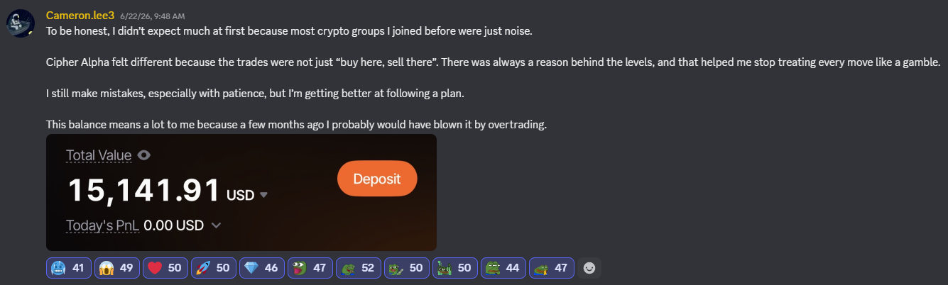 Cipher Alpha member testimonial 4