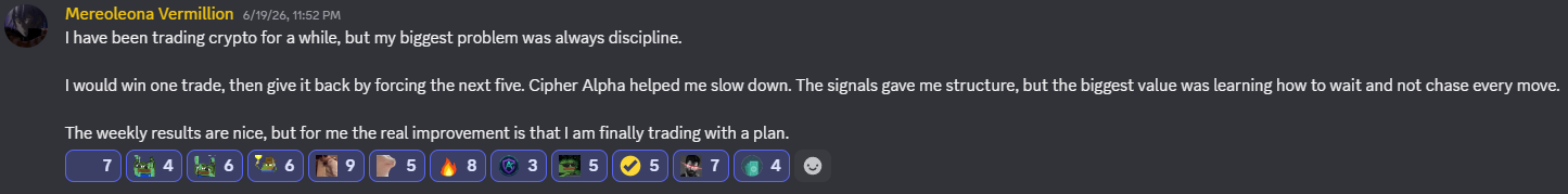 Cipher Alpha member testimonial 5