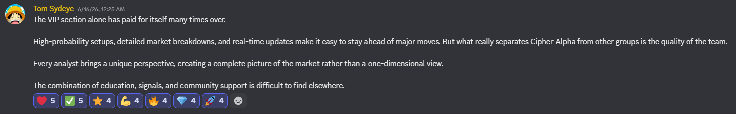 Cipher Alpha member testimonial 6